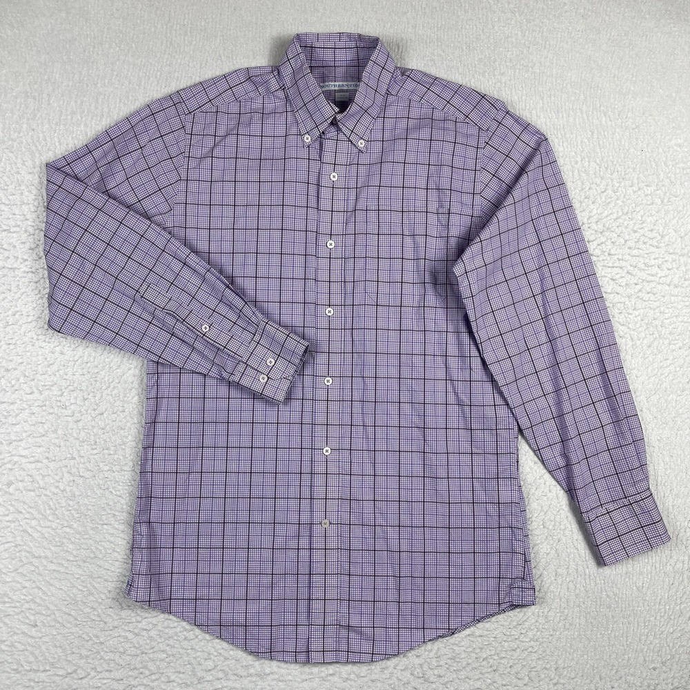 Southern Tide Shirt Mens Small Purple Plaid Office Travel Casual Workwear Preppy